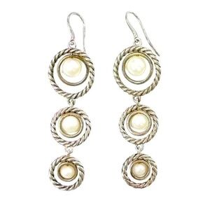 🤍David Yurman Triple Drop Pearl Earrings🤍